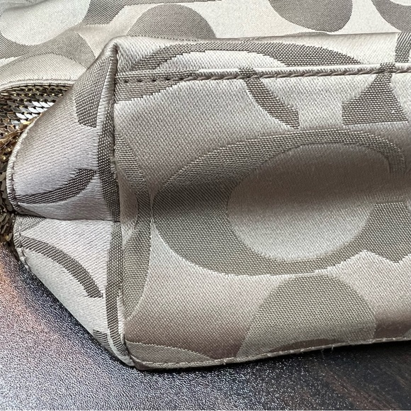 Coach Gold Jacquard Monogram zippered purse with gold sequins EUC - Picture 8 of 16